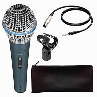 Qaz Handheld Corded Mic Super Cardioid Studio Voice Recording Microphone