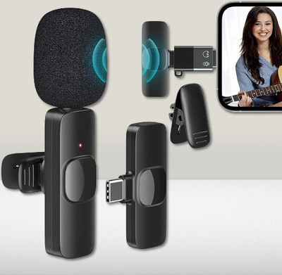 BASS BLING Wireless Mic with 2 Microphone for USB-C Android Phone Video Recording Microphone