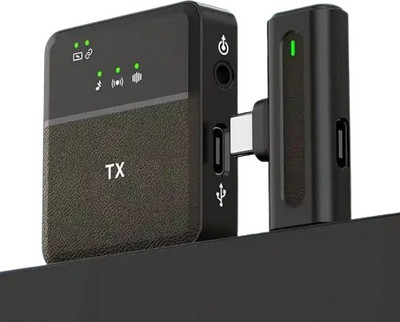THE MOBILE POINT Omnidirectlier Wireless Lavalier Mic Compatible for Type-C and iOS Device Microphone