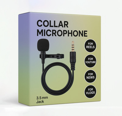 HexaGear Studio-Grade Wired Collar Mic – 3.5mm AUX for YouTube & Content Creators Microphone