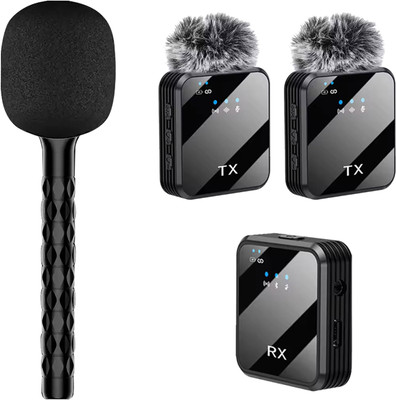 MOOZMOB Microphone Handheld Stick with Noise-Cancelling Wireless Mic for Video Recording Microphone