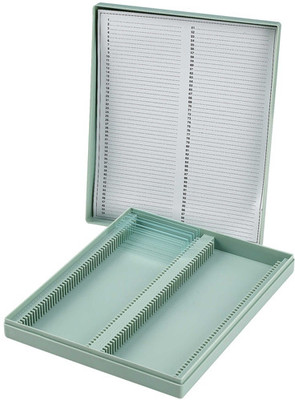 MEDISKY Microscope Slide Storage Box wih Index Sheets - 100 Place Microscope Slide Box