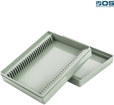 Bos Medicare Surgical Premium Quality Plastic Slide Box | 25 Slide Capacity for Lab and Medical Use Microscope Slide Box
