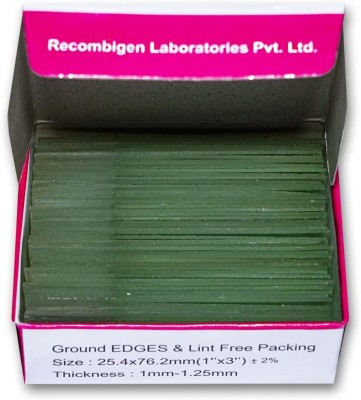 Clear & Sure rosted Microscope Glass Slide Pack of 50 and Microscope Cover Slips Pack of 100 Microscope Slide Box