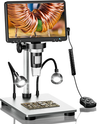 Etzin DM9 7'' LCD Digital Microscope 1200X, 1080P Coin Microscope with 12MP Camera Microscope Slide Box