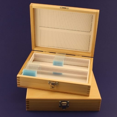 SATMED Microscope Slide Box Wooden Microscope Slide Box