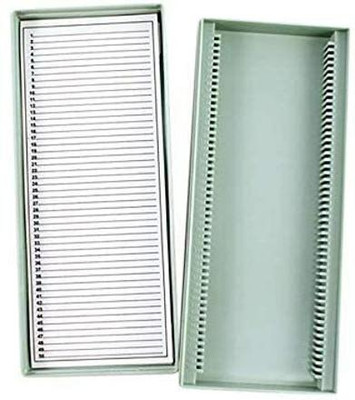 AANIJ Microscope Slide Box For 50 Slides (Pack of 1) Microscope Slide Box
