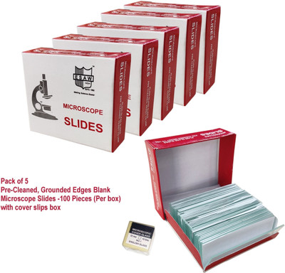 ESAW PACK-5 (Box 50) Blank Clean Microscope Slides Microscope Slide Box