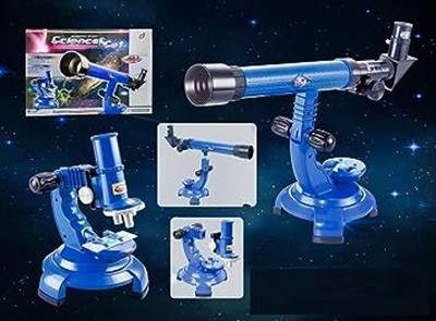 WONDER CREATURES Scientific/ Astronomy elescope and Microscope – 2 in 1 Microscope Slide Box