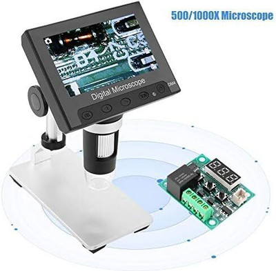 Etzin USB Microscope DM4 500/1000X Magnification 720p Screen Resolution Microscope Slide Box