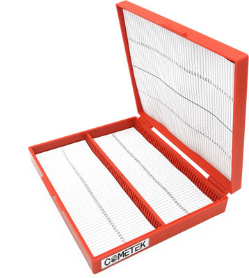Comet Slide Box with Hinged Cover, 100 Slide Capacity - Polypropylene Microscope Slide Box