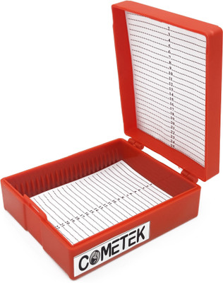 Comet Slide Box with Hinged Cover, 25 Slide Capacity - Polypropylene Microscope Slide Box