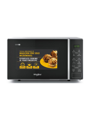 Whirlpool 20 L 18 Auto Cook Recipes, Feather Touch Membrane Solo Microwave Oven(MAGICOOK PRO 20SE black, Black)