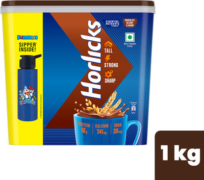 HORLICKS Health & Nutrition Drink Chocolate 1 Kg Container, 1N sipper free(1 kg)