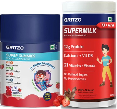 Gritzo SuperMilk Daily Nutrition (13+y Boys), 12g Protein with Super Gummies(400 g)