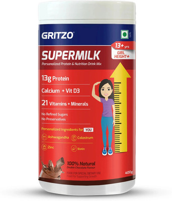 Gritzo SuperMilk Height+ (13+y Girls), 13g Protein (Double Chocolate)(400 g)