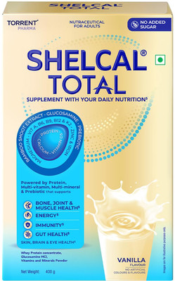 Shelcal TOTAL Powered by Protein, Multi-Vitamin, Multi-Mineral, Prebiotic Torrent Pharma(400 g)
