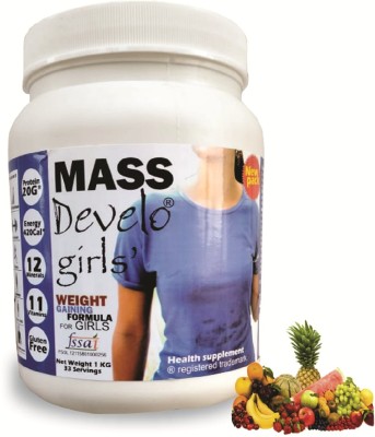 DEVELO WHEY & SOY PROTEIN POWDER VEGETARIAN SUPPLEMENT Weight Gainers/Mass Gainers(1 kg, MIXED FRUIT)