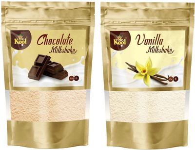 Mr.Kool Chocolate & Vanilla Flavor Milkshake Powder | Instant Milk Drink Mix Combo Pack 100g Each (Chocolate & Vanilla)(2 x 100 g)