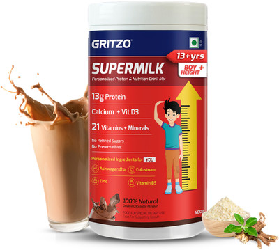 Gritzo SuperMilk Height+ (13+ Boys), 13g Protein (Double Chocolate)(400 g)
