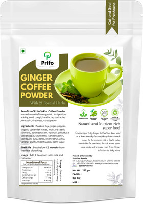Prifo Sukku Coffee Powder - Dry Ginger Coffee Powder with 21 Herbs 250g Instant(250 g)