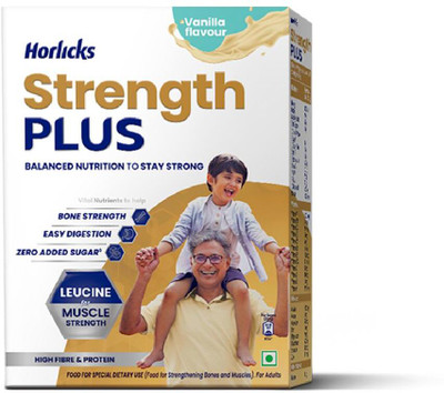 HORLICKS Strength Plus-Vanilla|Balanced Nutrition to Regain Strength,High Protein & Fiber(350 g)