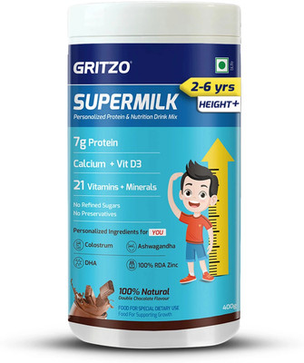 Gritzo SuperMilk Height+ (2-6y), 7g Protein (Double Chocolate)(400 g)