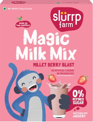 Slurrp Farm No Sugar Berry Milk Mix, Sweetened with Jaggery Powder(250 g)