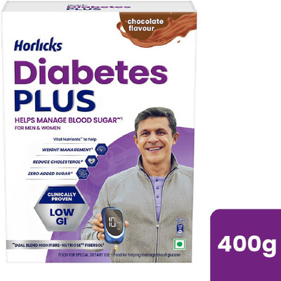 Horlicks Diabetes Plus Chocolate, 400G|Helps Manage Blood Sugar | Starts Working From Day 1(400 g)