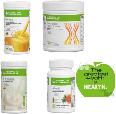 HERBALIFE MANGO SHAKE,PROTEIN 200,SHAKEMATE AND TULSI AFRESH Mango Tea Box(4 x 312.5 g)