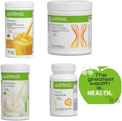 HERBALIFE MANGO SHAKE,PROTEIN 200,SHAKEMATE AND GINGER AFRESH(4 x 312.5 ml)