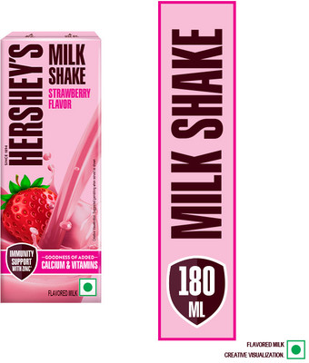 HERSHEY'S Strawberry Flavored Milkshake | Enriched with Calcium(180 ml)