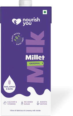 Nourish You Plant Based Millet Mlk With Goodness of Ragi, Jowar, Bajra & Oats, Unsweetened Normal(1000 ml)