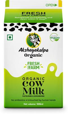 Akshayakalpa Organic Cow Milk Pasteurized & Homogenized(500 ml)