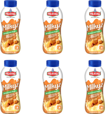 PRAYAG Milk & Milk Products Butterscotch Burst Flavoured Milk | Protein Rich | Low Fat | Preservative Free(6 x 170 ml)