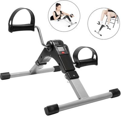SKYVOKES Havy Duty Foldable Mini Pedal Exerciser with Display & Resistance Mini Pedal Exerciser Cycle