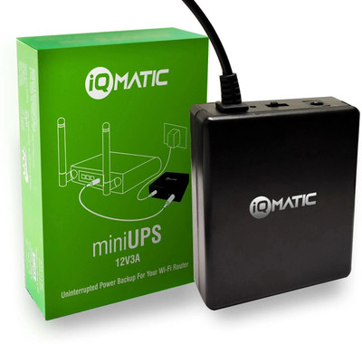 iQmatic MiniUPS for 12V (0.5A-3A) WiFi Router I Broadband Modem | Backup Upto 4 Hours Power Backup for Router