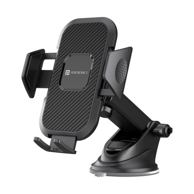Portronics Car Mobile Holder for Dashboard, Windshield(Black)
