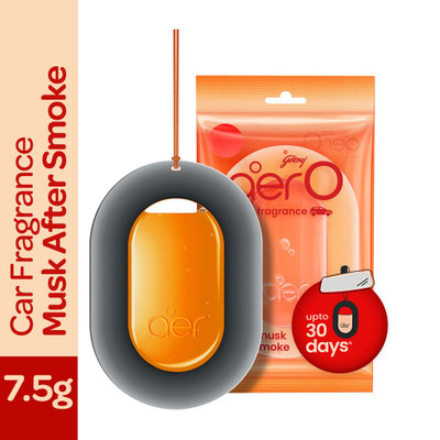Godrej Aer Musk After Smoke Car Freshener Diffuser O Hanging Car Air Freshener | Car Accessories(7.5 g)