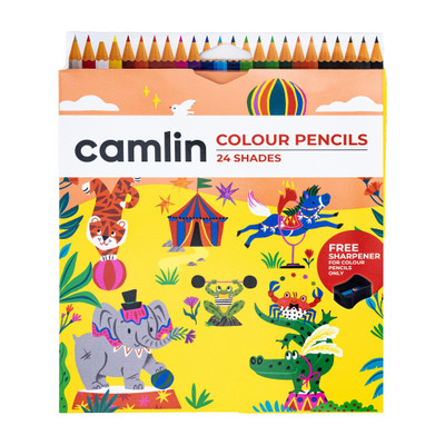 Camlin Full Size Hexagonal Shaped Color Pencils(Set of 25, Multicolor)
