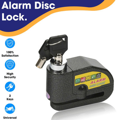 Otoroys DISK ALARM LOCK Motorcycle Alarm Lock Waterproof 110dB Heavy Duty Black Color Painted Motorbike Anti-Theft Alarm Wheel Disc Brake Security Disc Lock(Black)