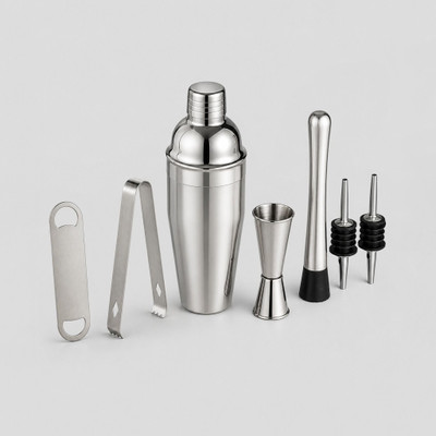 OGGN Stainless Steel Cocktail Shaker & Bar Tool Set 7 - Piece Bar Set(Stainless Steel)