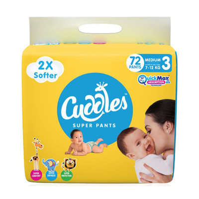 Cuddles - Super Pants 2X Softer Super Dry Pant Diapers - M(72 Pieces)