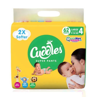 Cuddles - Super Pants 2X Softer Super Dry Pant Diapers - L(62 Pieces)
