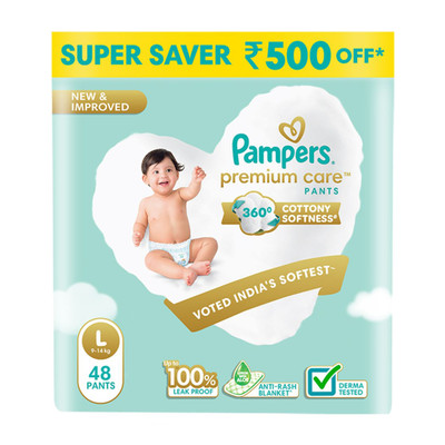 Pampers Premium Care Pant Diapers - L(48 Pieces)