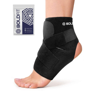 BOLDFIT Sports Cap Binder Pain Relief Compression Bandage Men Women Ankle Support(Black)