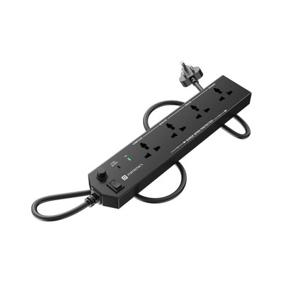 Portronics Power Plate 10 Multi Plug 1500W 4  Socket Extension Boards(Black, 2 m)