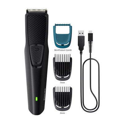 PHILIPS BT1233/18, Dura Power Tech, Skin Safe Trim Trimmer 30 min  Runtime 3 Length Settings(Black)
