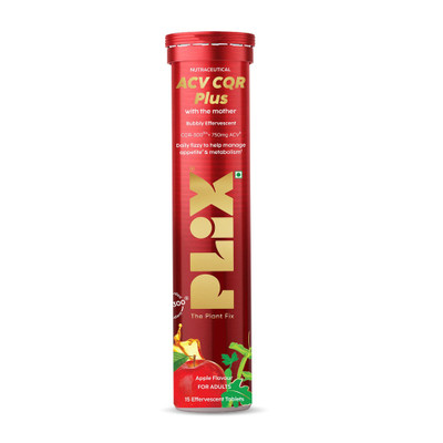 The Plant Fix Plix ACV CQR Plus Effervescent | Fat Reduction & Metabolism Support(15 Tablets)