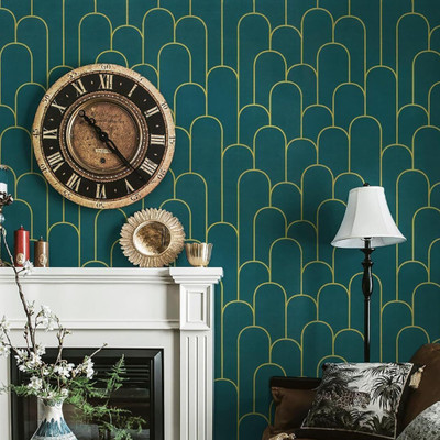Wollzo 500 cm x 45 cm Waterproof Decorative Vinyl Wallpaper(Green)